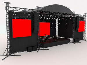 Concert Stage Event Full Setup 3D Model