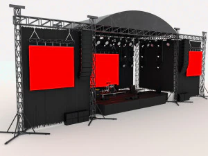 Полная настройка концертной сцены 3D Модель