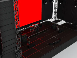 Concert Stage Event Full Setup 3D Model