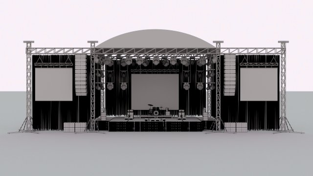 Concert Stage Event Full Setup 3D Model in Other 3DExport