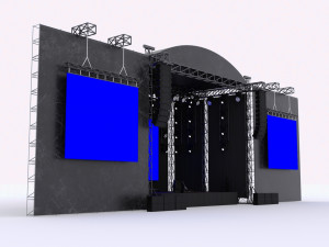3D Concert Stage Event Full Setup 3D Model