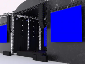 3D Concert Stage Event Full Setup 3D Model