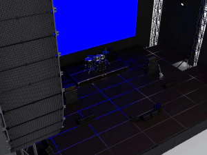 3D Concert Stage Event Full Setup 3D Model
