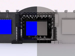 3D Concert Stage Event Full Setup 3D Model