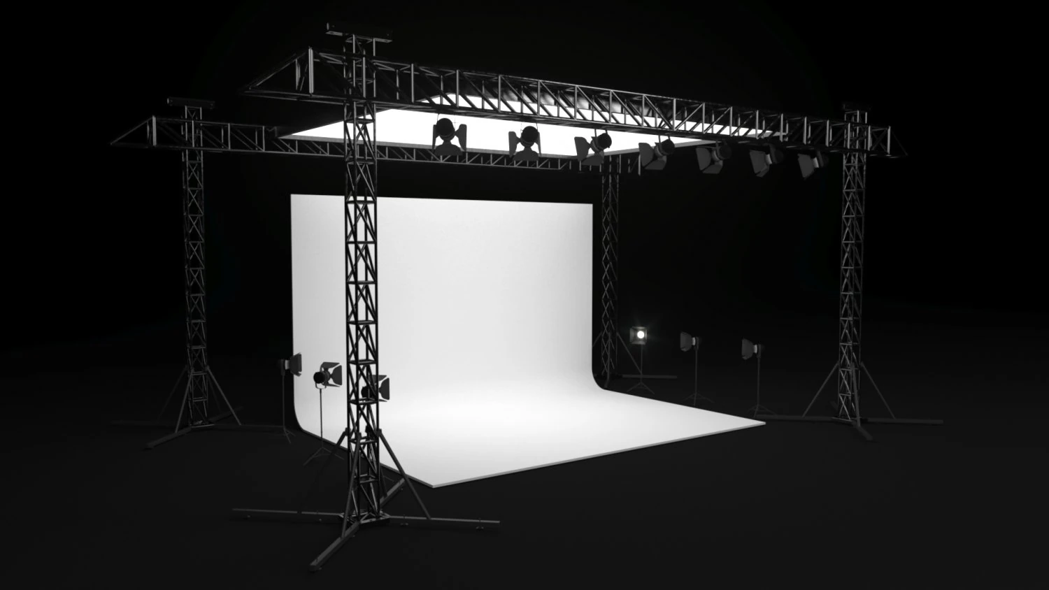 Studio Photography Lights 3D Model .c4d .max .obj .3ds .fbx .stl .blend 