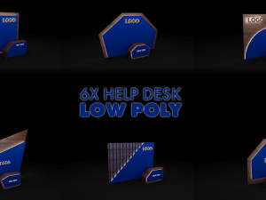 3D Help Desk Low Poly 3D Модель