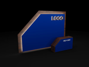 3D Help Desk Low Poly Model 3D