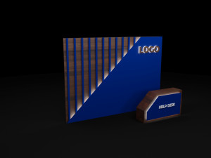 3D Help Desk Low Poly Model 3D