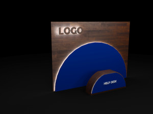 3D Help Desk Low Poly Model 3D