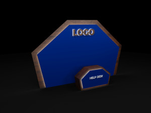 3D Help Desk Low Poly Model 3D