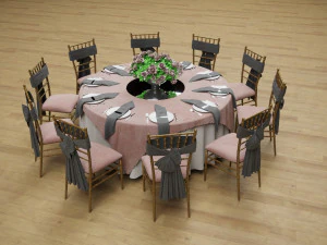 Mesa de cena de boda modelo 3d Modelo 3D