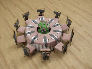 3D Wedding Dinner Table 3D Model