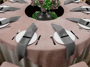 3D Wedding Dinner Table 3D Model