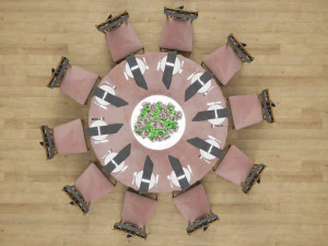 3D Wedding Dinner Table 3D Model