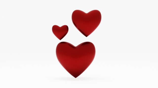 3D Love Heart Valentines Day 3D 모델 .c4d .max .obj .3ds .fbx .stl .blend 