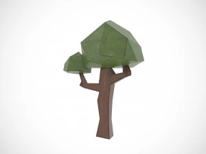 3D Tree Set Cartoon 3D Model