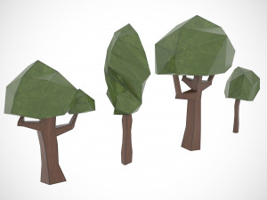 3D Tree Set Cartoon 3D 模型