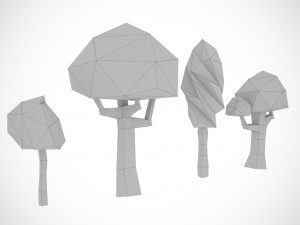 3D Tree Set Cartoon 3D 模型