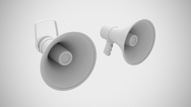 3D Megaphone Modelo 3D .c4d .max .obj .3ds .fbx .stl .blend 