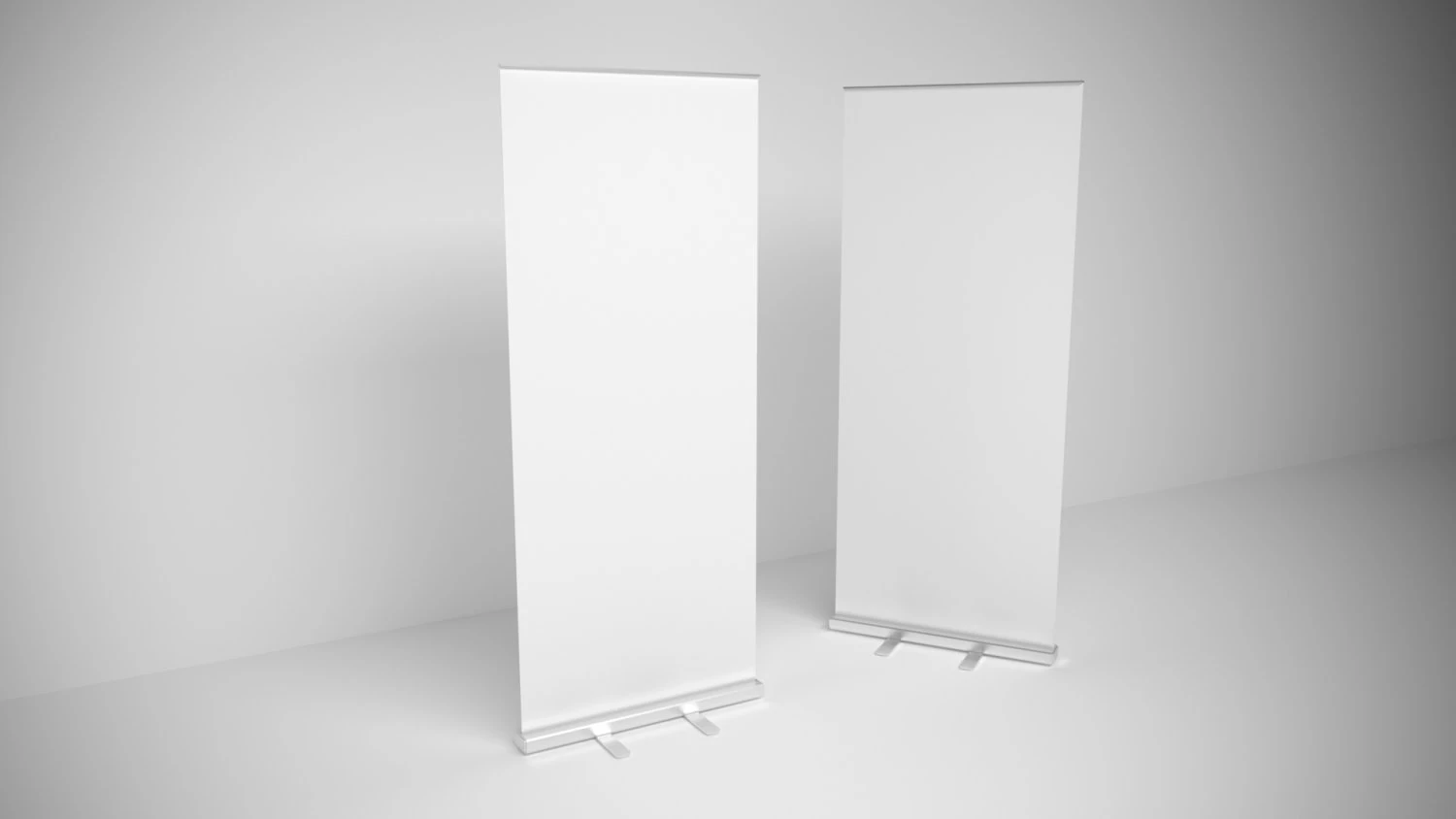 Banner Roll-Up Stand 3D Model .c4d .max .obj .3ds .fbx .stl .blend 
