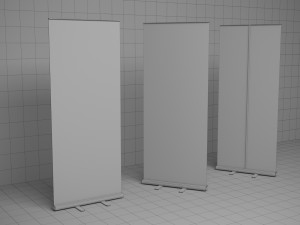 Banner Roll-Up Stand Modelo 3D