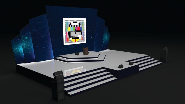 Event Stage Design 3D Model .c4d .max .obj .3ds .fbx .stl .blend 