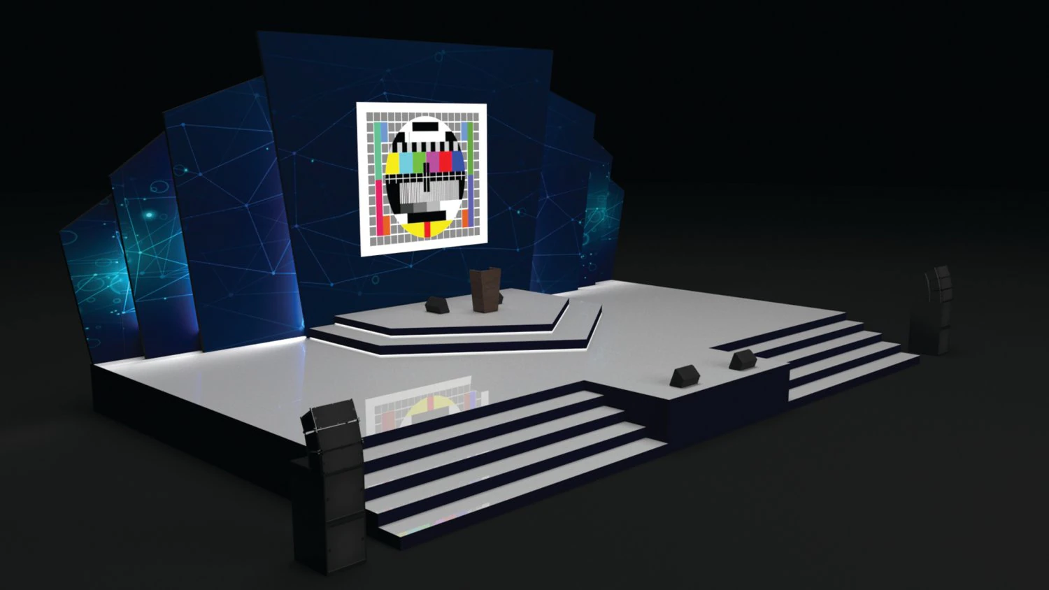 Event Stage Design 3D Model .c4d .max .obj .3ds .fbx .stl .blend 