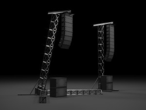 Concert Speaker Tower 3D Model