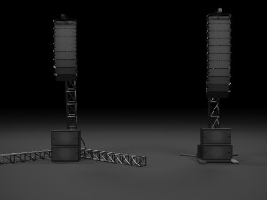 Concert Speaker Tower 3D Model