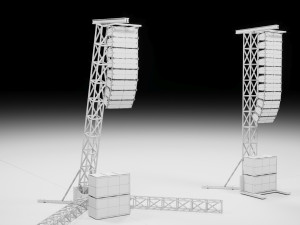 Concert Speaker Tower 3D Model