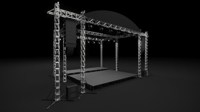 3D Concert Stage Event 3D 模型 .c4d .max .obj .3ds .fbx .stl .blend 