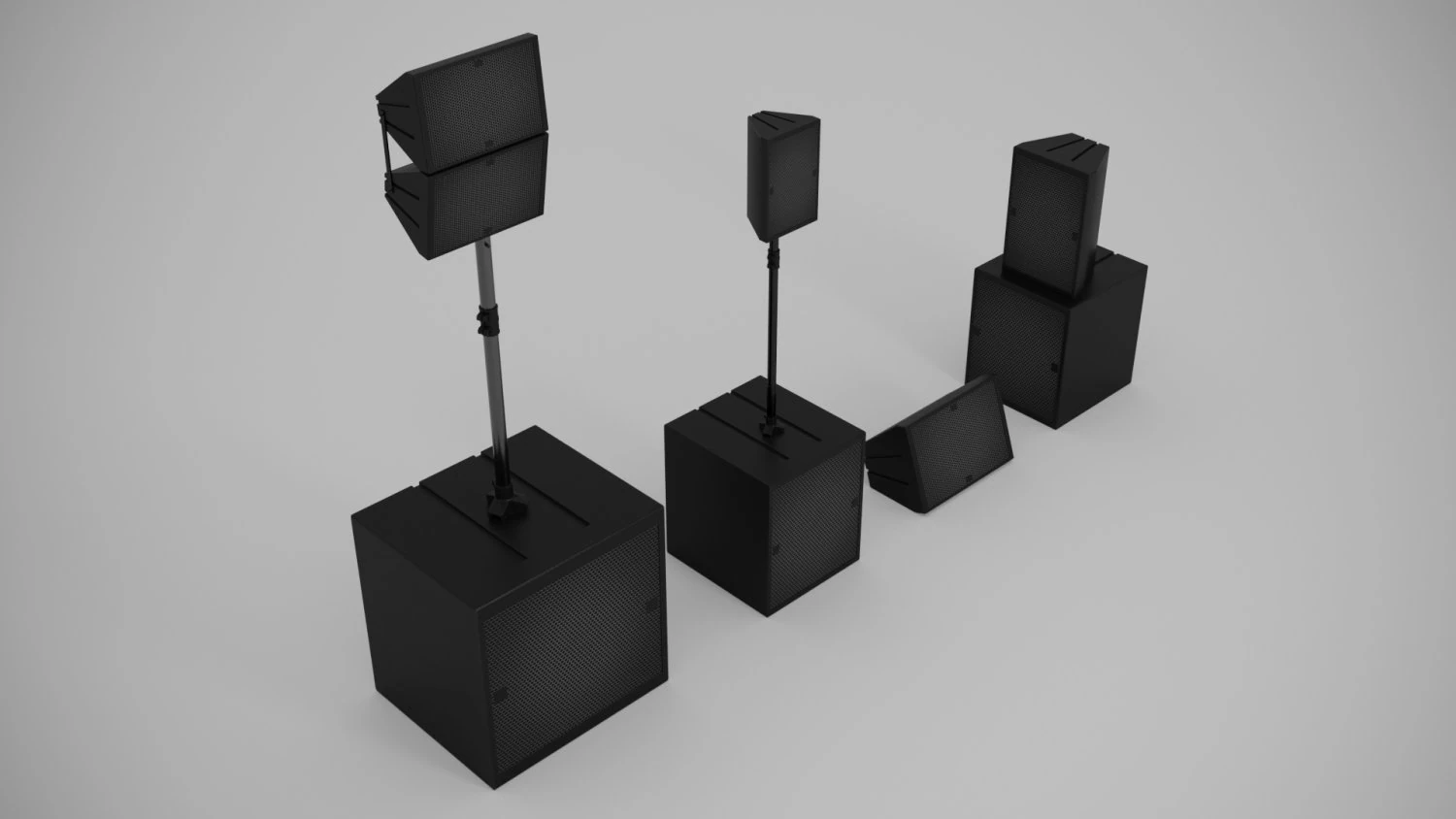 Concert Sound System 3D Model .c4d .max .obj .3ds .fbx .stl .blend 