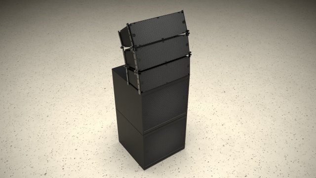 Concert Speaker Sound System Line Array 3D Model .c4d .max .obj .3ds .fbx .stl .blend 