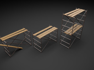 Scaffoldings Low Poly Modello 3D