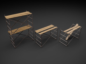 Scaffoldings Low Poly 3D Model