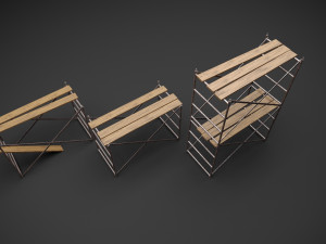Scaffoldings Low Poly 3D Model