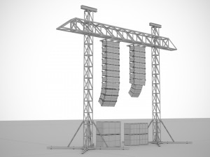 Concert Sound System Line Array Modèle 3D