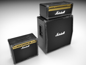 Marshall Guitar Amp and Header 3D Model