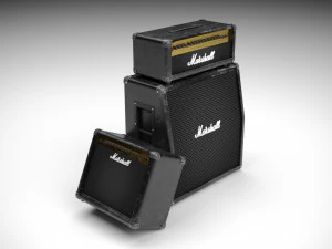 Marshall Guitar Amp and Header 3D Model