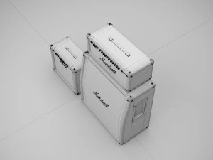 Marshall Guitar Amp and Header 3D Model