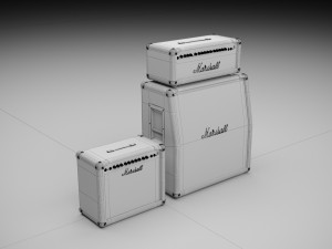 Marshall Guitar Amp and Header 3D Model