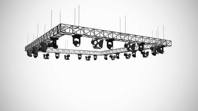 Low Poly Light Truss 3Dモデル .c4d .max .obj .3ds .fbx .stl .blend 