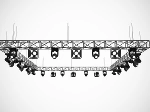 Low Poly Light Truss 3D Model