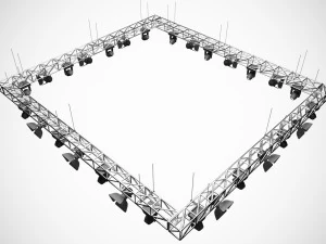 Low Poly Light Truss 3D Model