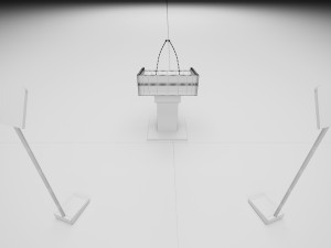 Wood Lectern and Prompter Model 3D