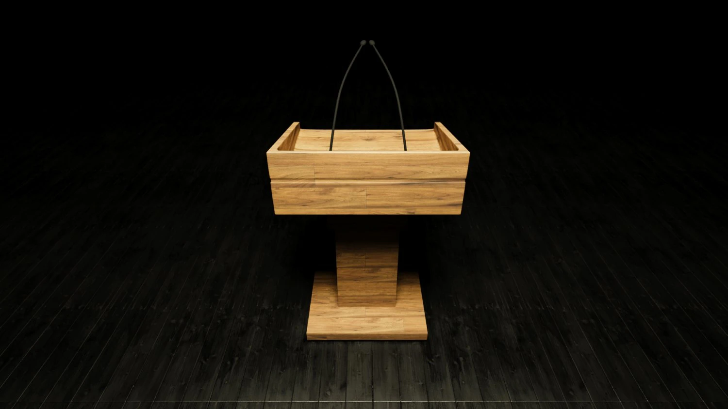 Wood Lectern and Prompter 3D Model .c4d .max .obj .3ds .fbx .stl .blend