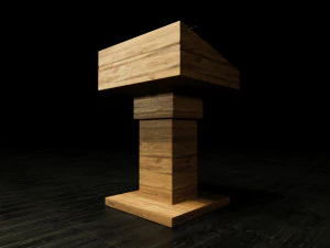 Wood Lectern and Prompter 3D Model