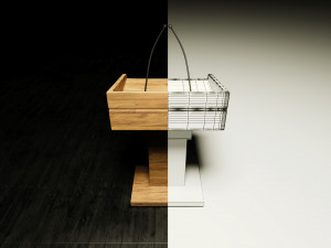 Wood Lectern and Prompter Model 3D