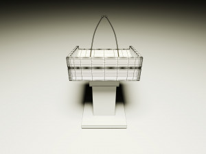 Wood Lectern and Prompter Model 3D