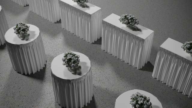 Wedding Table with Flowers Model 3D .c4d .max .obj .3ds .fbx .stl .blend 